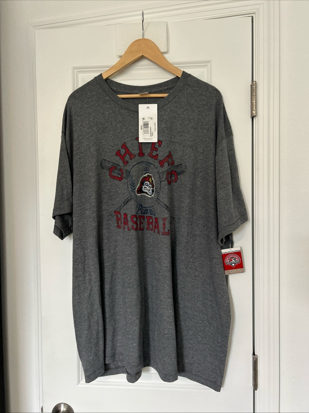 Minor League Baseball Peoria Chiefs Short Sleeve Gray T-Shirt- 3XL- New